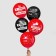 Latex ball 12 "" New Year with a joke ", New Year's set 5 pcs., Black, red color
