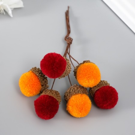 Flowers for decorating "clap" orange-burgundy 1 bouquet = 6 branches d = 2 cm 11 cm-2