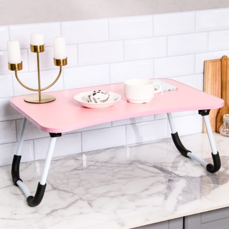 Table - breakfast tray, for a laptop, folding, pink, 60x40 cm-4