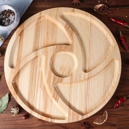 Menzhitsa wooden "Round", with a cutting board and a saucer, D-40 cm, an array of ash