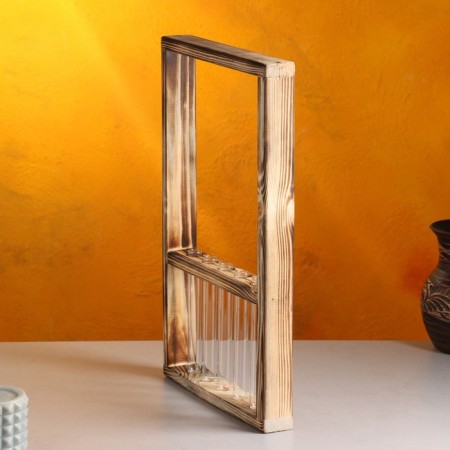 Kashpo wooden 28 × 4.5 × 40 cm with 5 flasks "Extra frame", firing we give beautifully-2