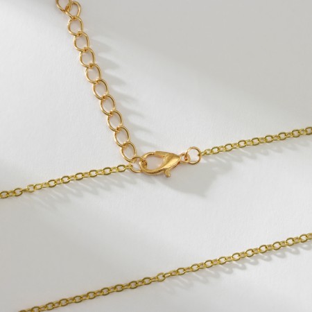 Set 2 objects: earrings, pendant "drop", color gold, 40 cm-2