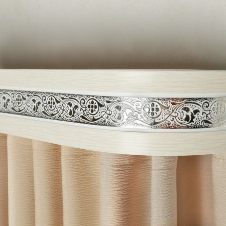 Three -cereal cornice "Ultracompact. Grace silver ", 320 cm, with a decorative bar 7 cm, bleached oak-1