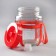 Glass jar, with a hole for a hydraulic plant, 5 l, the color is red
