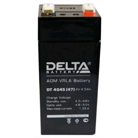 The battery Delta DT 4045 (47), 4 V, 4.5 A/h