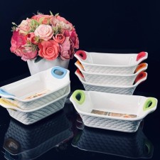 Set of Lenardi salad bowls, rectangular, length 16 cm, 6 pcs