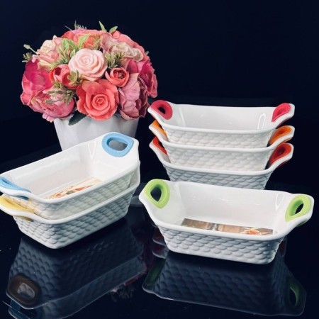Set of Lenardi salad bowls, rectangular, length 16 cm, 6 pcs