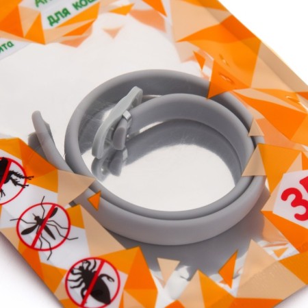 Bio -hazelnik "Pijon" for cats and small dogs, from fleas and ticks, gray, 35 cm-2