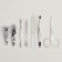 Manicure set, 7 items, in case, red color