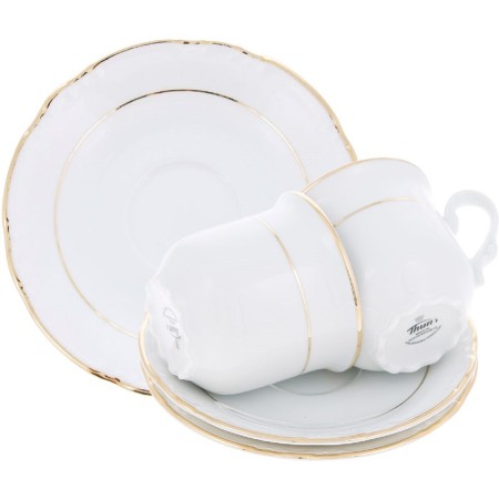 Coffee service 6/9 Constance, decor "Golden thread, gold layer", 15 items-1