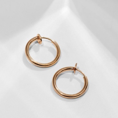 Piercing in the ear "Ring" disk, d = 11 mm, pair, color gold-1
