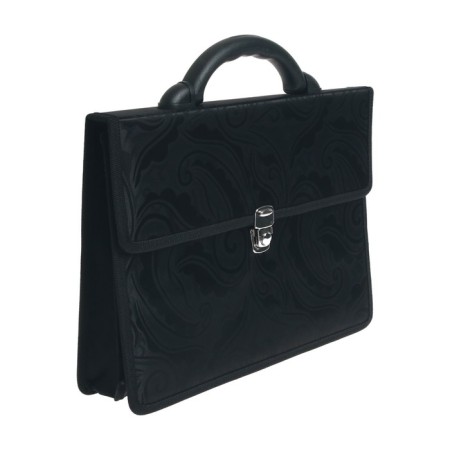Business portfolio 350 x 260 x 100 mm, fabric "Sestroretsk" black jacquard 49907 2s11-1
