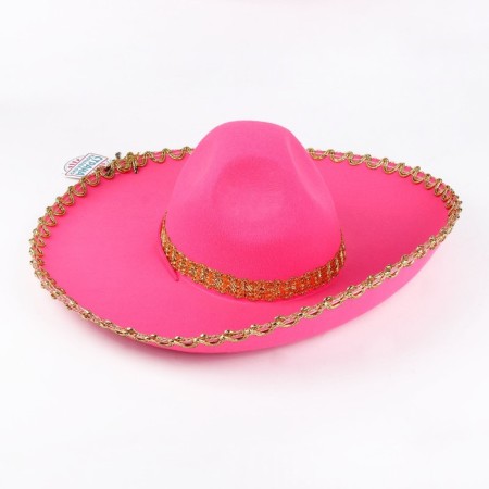 Carnival hat "Sombrero", pink color, p. 56–58-2