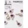 Suspension "drop" 3 × 1.7 × 0.7 cm, (set of 10 pcs.), Purple color in gold