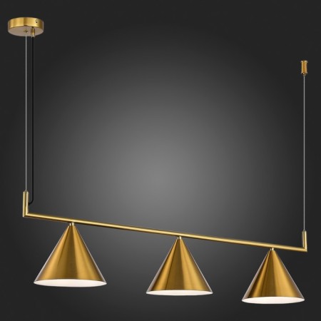 Suspension lamp ST LUCE. SL1007.203.03. Dizzie. 3x40 watts, E27, 110x20x25 cm, brass color-5