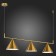 Suspension lamp ST LUCE. SL1007.203.03. Dizzie. 3x40 watts, E27, 110x20x25 cm, brass color