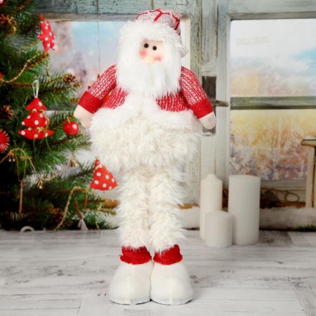 Soft toy "Santa Claus in a magnificent fur coat" 19*55 cm (folded 37 cm), red-white-1