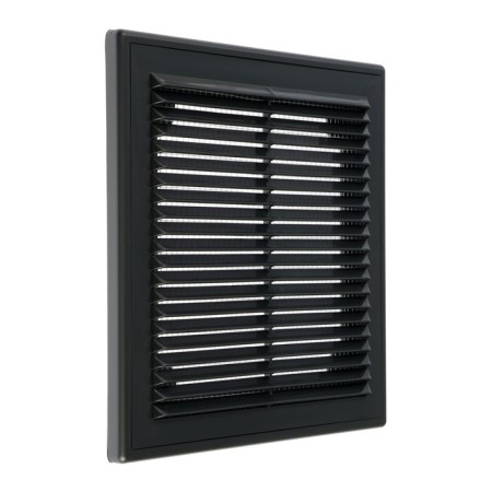 Ventilation grate "Vento" 2121VR, 210x210 mm, with a grid, detachable, graphite-1