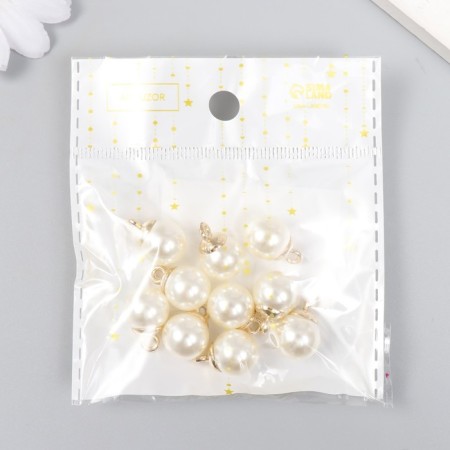 Decor for creativity plastic "Pearls with a loop" set 10 pcs 1.2x1.2x1.2 cm-4
