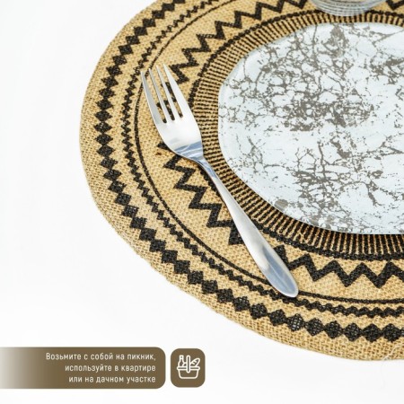 Serving napkin on the table "Africa", 38 × 38 cm, black color-4