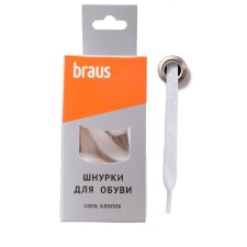 Braus laces, flat, white, 150 cm