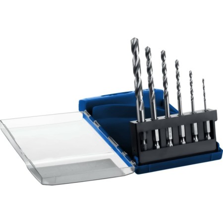 Set of drill on metal bison, steel P6M5, hexagonal shank, 2-8 mm, 6 pcs, class A