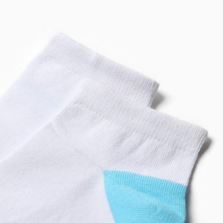 Women's socks shortened, white/turquoise color, size 23 (35-37)-1