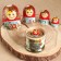 Matryoshka "couple", red scarf, 5 puppet, suite