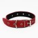 Leather collar on synthetic winterizer, dimensionless, 65 x 3 cm, Osh 22-55 cm, red