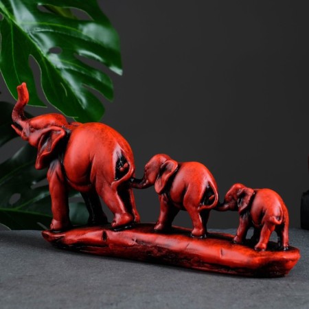 Figure "Elephants" Red, 30x14x6cm-3