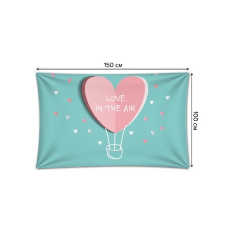 Decorative panel with photo printing "Love in the air", horizontal, size 100x150 cm-1