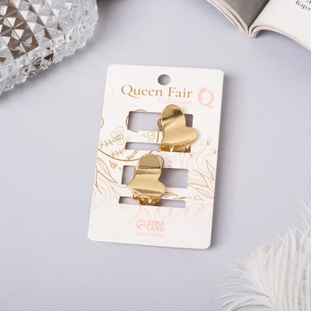 Hair crab "Liberty" (set 2 pcs) heart, 1.5 cm, gold-1