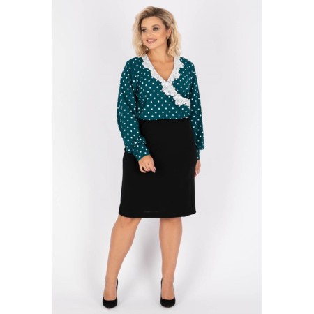 Women's dress, size 52, turquoise color, black
