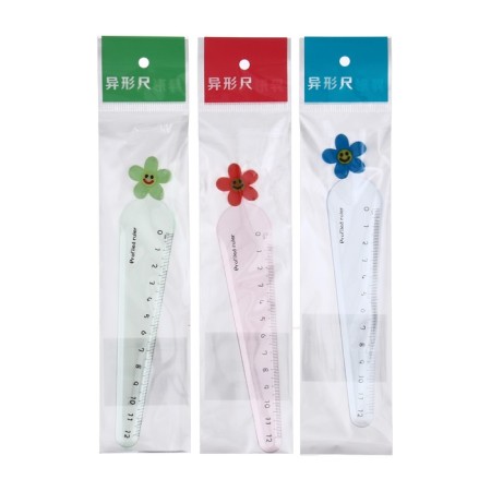Ruler 12 cm "Flower", plastic, MICC