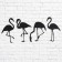 Set of panels "flamingo" 20x38.5cm, black