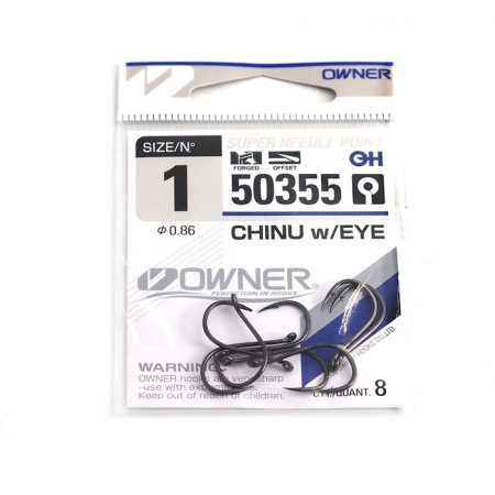 Hook Owner Chinu W/Eye BC No. 1, 10 pcs