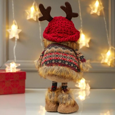 Interior doll "owl in a hat with horns and in a dress" 26x10x12 cm-2