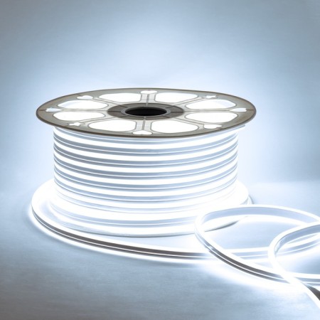 Flexible Neon Apeyron 8 × 16 mm, IP65, 50 m, SMD2835, 120 LED/m, 10 W/m, 220 V, glow cold white