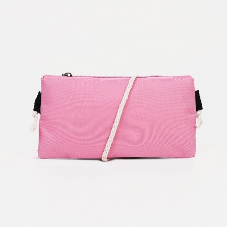 A backpack with a zipper, an outer pocket, a set of a chover, bag, pink color-9