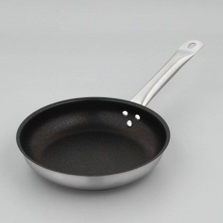 Frown of stainless steel luxstahl, d = 24 cm, h = 5 cm, triple bottom, anti -stick coating, induction