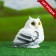 Garden figure "Low owl" white, 15x15cm