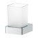 Holder with a glass, matte glass, chrome