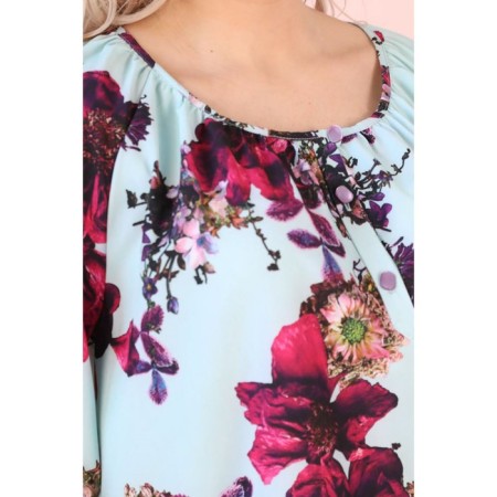 Female blouse, size 52, blue color-1