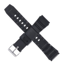 20 mm watch strap, silicone, L-22 cm, black