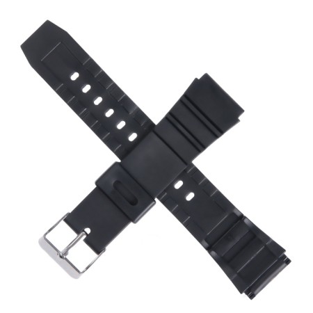 20 mm watch strap, silicone, L-22 cm, black