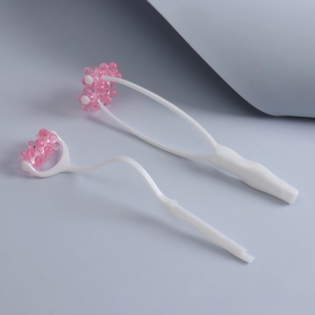 Facial and neck massage "Trident", 23 × 5 × 2.5 cm, white/pink color-6