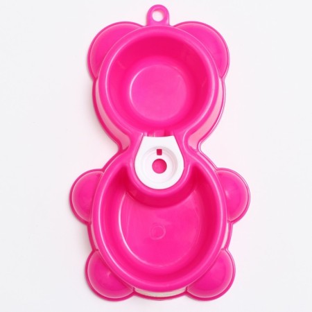 Double "Bear" under a bottle, 24.5 x 19 x 4 cm, pink-1