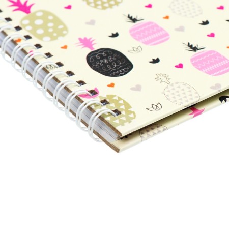 Gift notebook, 45 sheets, line, on the castle, on the crest, pineapples (13x13.5cm)-2