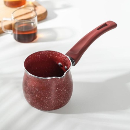 Turkish Turdo Turkish Turkish, 300 ml, plastic pen, anti -stick coating, burgundy color-1