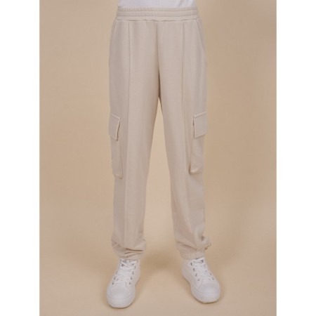 Pants for girls, height 134 cm, milk color
